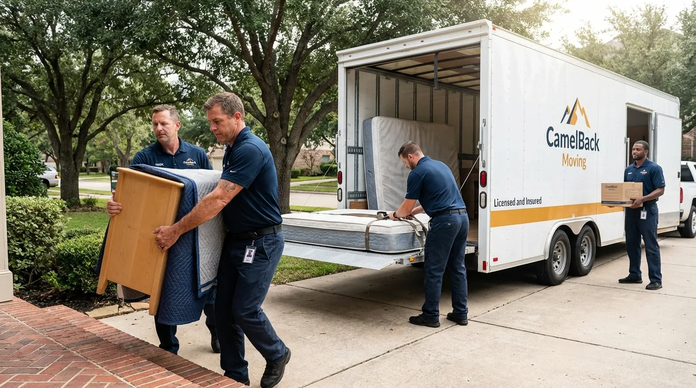 Crew loading residential truck for cross-state move from Kenova, WV